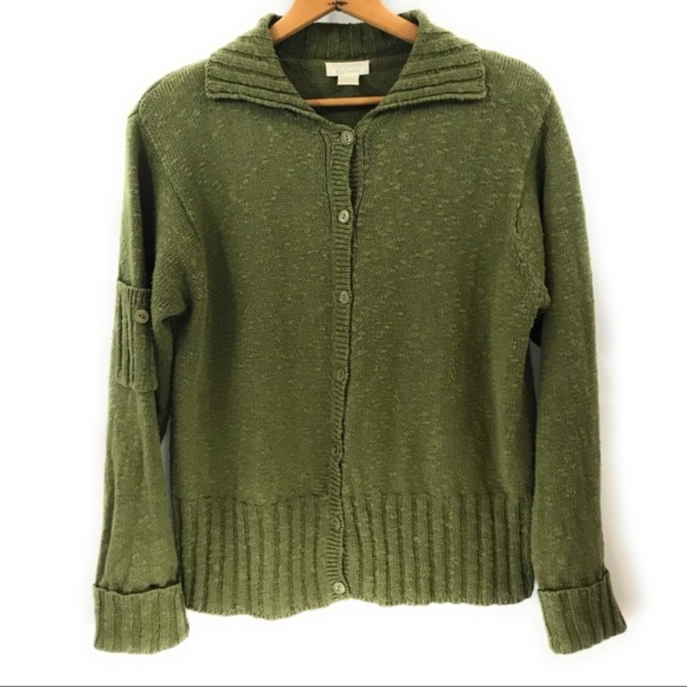 Christopher & Banks Olive Green Button Cardigan, L
